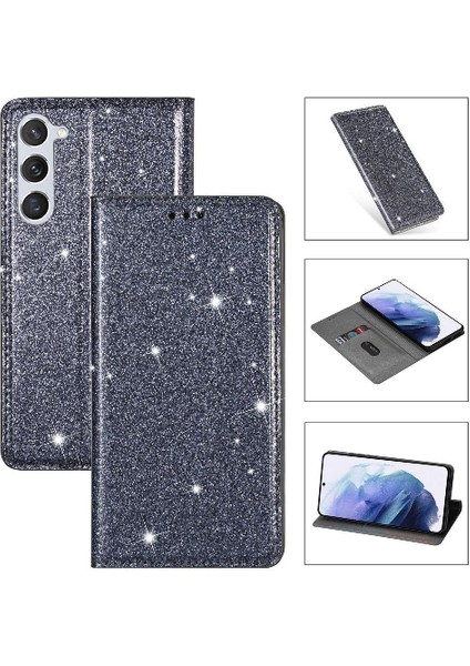 Samsung Galaxy S23 Için Glitter Flip Case Pu Deri Kart Tutucu Flip Case (Yurt Dışından)