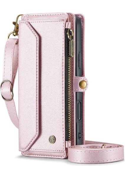IPhone 16 Için Crossbody Durumda Fermuar Faturaları Yuvası Rfıd Engelleme Cüzdan Kılıf (Yurt Dışından) modelleri