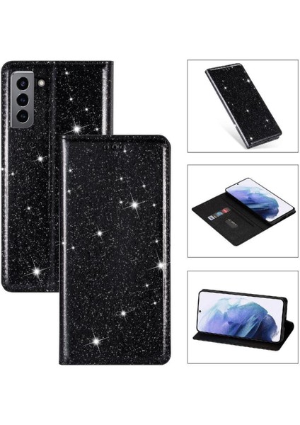 Samsung Galaxy S21 Için Glitter Flip Case 5g Flip Case Cüzdan Pu Deri (Yurt Dışından)