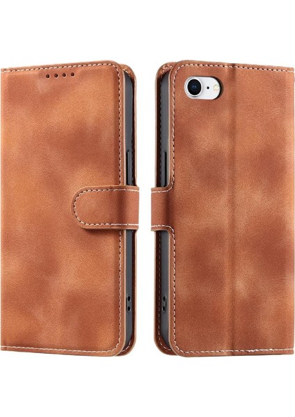 IPhone 7/8 Için Flip Case Bilek Kayışı Cüzdan Kart Yuvaları Pu Deri Manyetik (Yurt Dışından)
