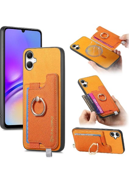 Samsung Galaxy A05 Manyetik Halka Standı Tutucu Cüzdan Magsafe Için Kılıf (Yurt Dışından)