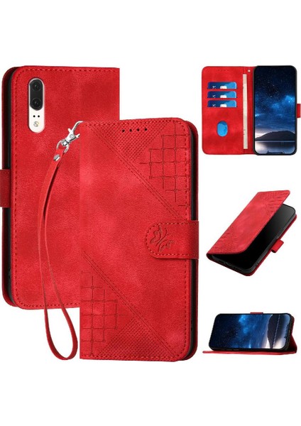 Huawei P20 Yüksek Kaliteli Deri Telefon Kılıfı ve Kredi Kartı Için Flip Case (Yurt Dışından)