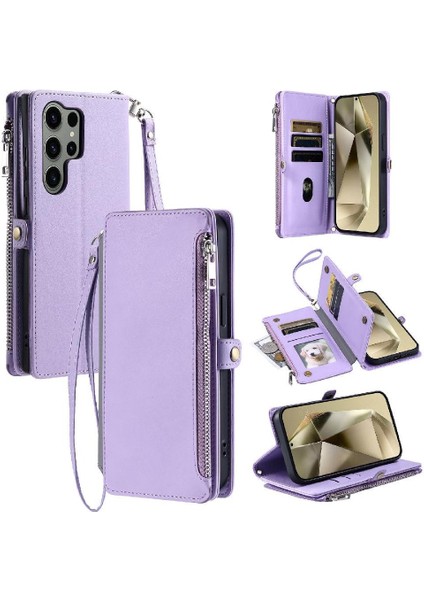 Samsung Galaxy S23 Için Crossbody Durumda Ultra Kılıf Cüzdan Uzun Kordon Rfıd (Yurt Dışından)
