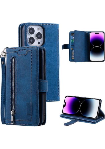 IPhone 16 Için Flip Case Pro Max Kordon Kickstand Pu Deri 9 Kart Yuvaları (Yurt Dışından) indirimleri