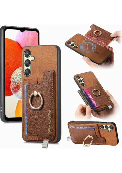 Samsung Galaxy A14 Magsafe Uyumlu Halka Standı Tutucu Cüzdan (Yurt Dışından)