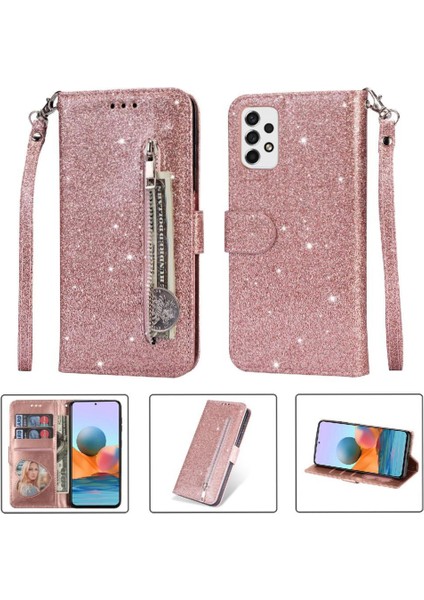 Samsung Galaxy A33 5g Glitter Cüzdan Kılıf Için Fermuarlı Cebi Durumda Manyetik (Yurt Dışından)