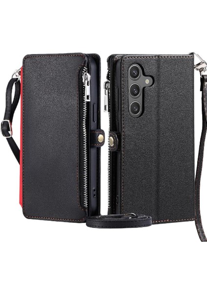 Samsung Galaxy S24 Artı Uzun Kordon 9 Kart Yuvaları Faturaları Için Crossbody Durumda (Yurt Dışından)