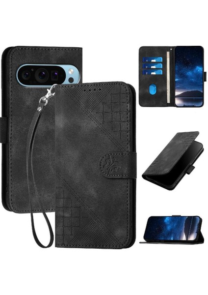 Çıkarılabilir El Kayışı ve Kredi ile Google Pixel 9 Pro Xl Için Flip Case (Yurt Dışından)