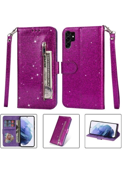 Samsung Galaxy S23 Için Fermuar Cep Durumda Ultra Bilek Kayışı Manyetik Pu (Yurt Dışından)