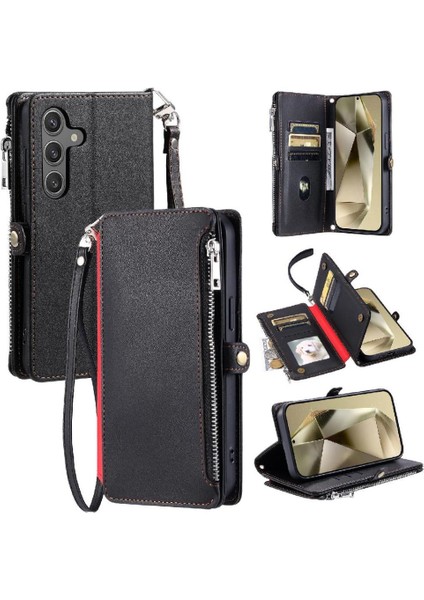 Samsung Galaxy Crossbody Için Crossbody Durumda 5g Fermuar Faturaları Yuvası 9 Kart Yuvaları (Yurt Dışından)