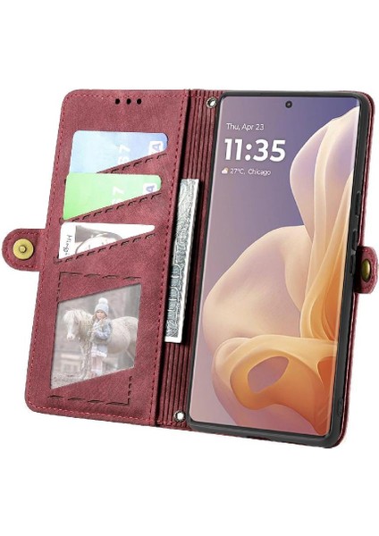 Realme 13 Pro Için Flip Case Deri Kılıf Cüzdan Basit Iş Darbeye (Yurt Dışından) modelleri