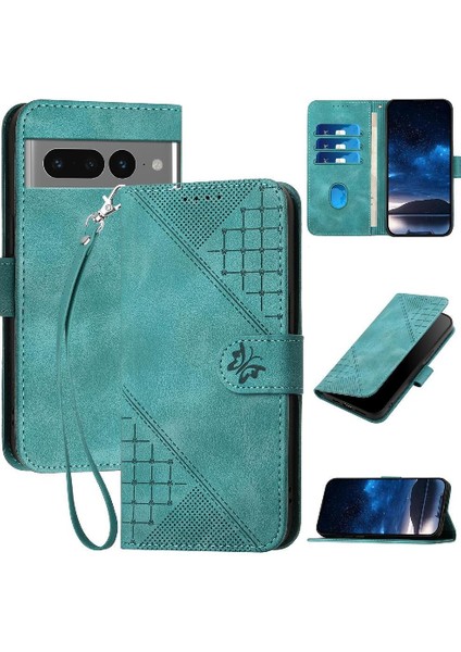 Ayrılabilir El Kayışı Kabartmalı Yüksek ile Google Piksel 7 Pro Için Flip Case (Yurt Dışından)