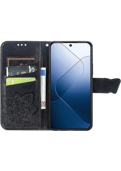 Xiaomi 14T Kelebek Kanat Çok Renkli Cüzdan Iş Için Kılıf (Yurt Dışından) modelleri