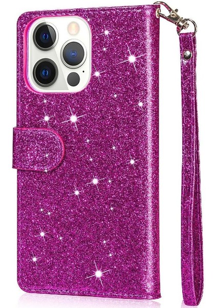IPhone 14 Için Fermuarlı Cebi Durumda Pro Manyetik Kapatma Pu Deri Glitter (Yurt Dışından) indirimleri