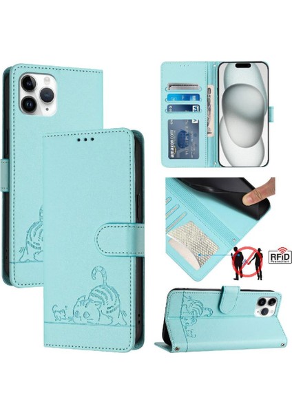 IPhone 11 Için Kılıf Pro Max Cüzdan Kapak Çevirin Kart Yuvası Tutucu Kickstand (Yurt Dışından)