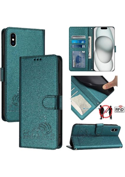 IPhone Xs Max Cüzdan Kapak Çevirin Kart Yuvası Tutucu Kickstand Kedi (Yurt Dışından) indirimleri