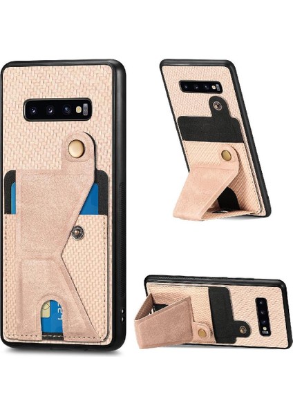 Samsung Galaxy S10 Manyetik Tasarım Standı Fonksiyonu Kart Sahibi Için Kılıf (Yurt Dışından)