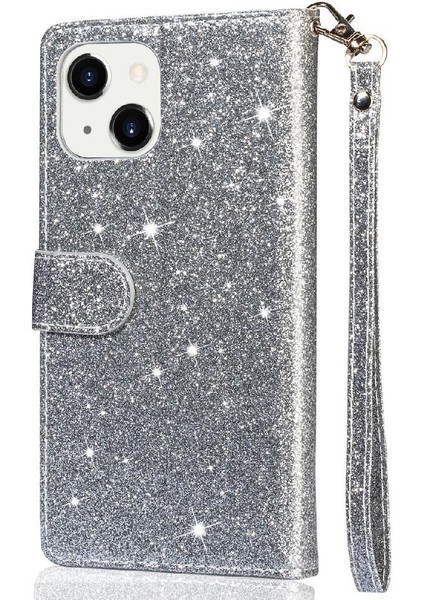 IPhone 15 Için Fermuar Cep Durumda Artı Glitter Cüzdan Kılıf Manyetik Pu (Yurt Dışından) fırsatları