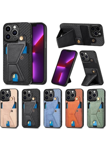 IPhone 13 Için Kılıf Pro Standı Fonksiyonu Manyetik Tasarım Cardholder Braketi (Yurt Dışından)