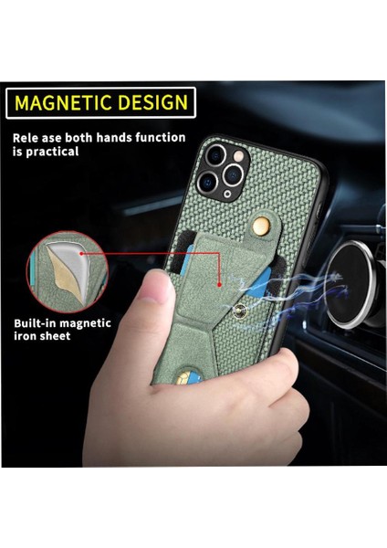 IPhone 11 Için Kılıf Pro Kart Sahibi Manyetik Tasarım Standı Fonksiyonu Braketi (Yurt Dışından) fırsatları