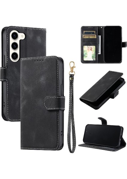 Samsung Galaxy S23 Için Flip Case Pu Deri Cüzdan Kart Yuvaları Manyetik (Yurt Dışından)