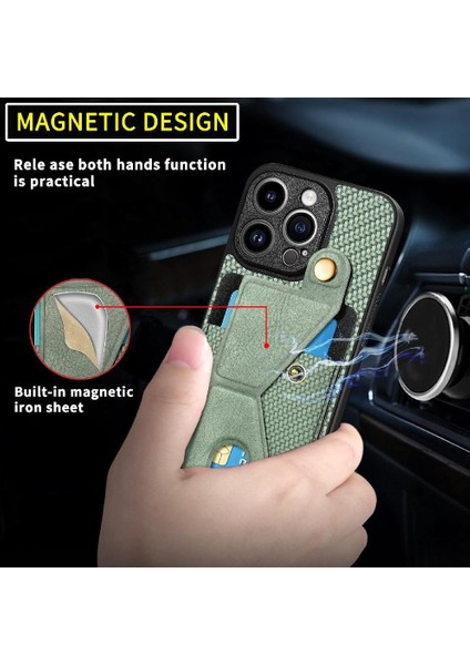 IPhone 14 Için Kılıf Pro Braketi Manyetik Tasarım Cardholder Standı Fonksiyonu (Yurt Dışından) fırsatları