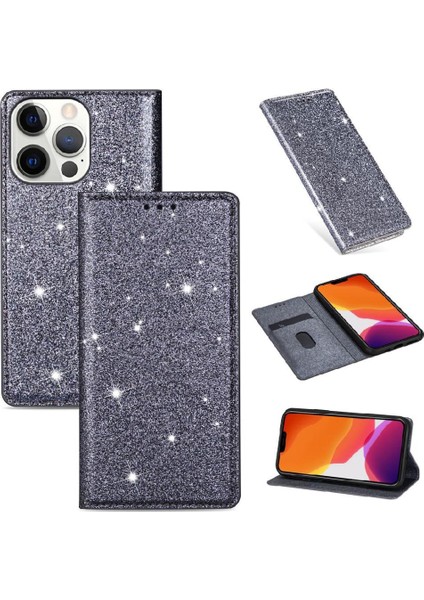 IPhone 13 Için Glitter Flip Case Pro Flip Case Cüzdan Kart Tutucu Manyetik (Yurt Dışından)