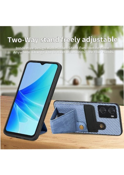 Oppo A57 4g Için Kılıf Braketi Cardholder Standı Fonksiyonu Manyetik Tasarım (Yurt Dışından)