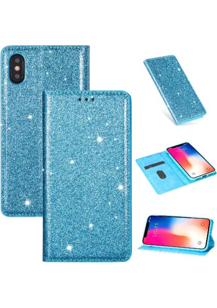 IPhone Xr Manyetik Kapatma Flip Case Cüzdan Pu Kart Için Glitter Flip Case (Yurt Dışından)