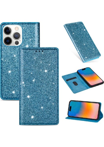 Glitter Flip Case IPhone 15 Pro Max Flip Case Cüzdan Kart Tutucu Pu (Yurt Dışından)