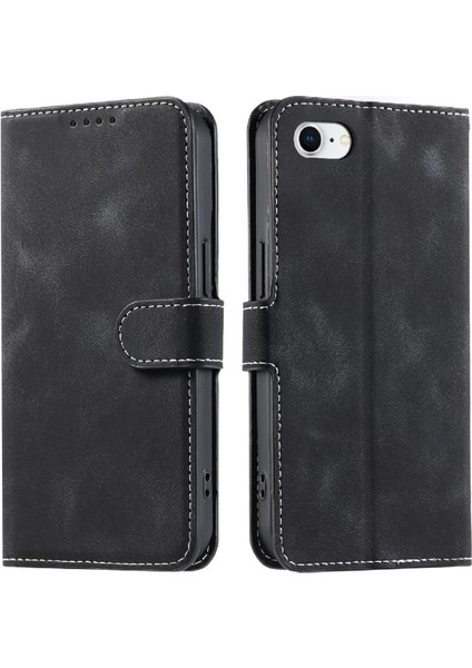IPhone 7/8 Için Flip Case Bilek Kayışı Cüzdan Kart Yuvaları Pu Deri Manyetik (Yurt Dışından)