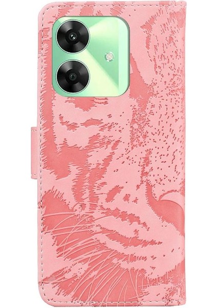 Realme C61 Kickstand Koruyucu Kabartmalı Sevimli Kaplan Deri Için Flip Case (Yurt Dışından) modelleri