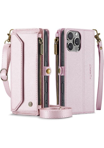 IPhone 16 Için Crossbody Durumda Pro Max Rfıd Engelleme Durumda Cüzdan Kart Tutucu (Yurt Dışından)