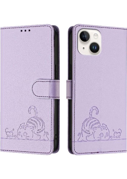 IPhone 14 Kart Yuvası Tutucu Için Kickstand Cüzdan Kapak Çevirin Kedi Rfıd (Yurt Dışından) indirimleri