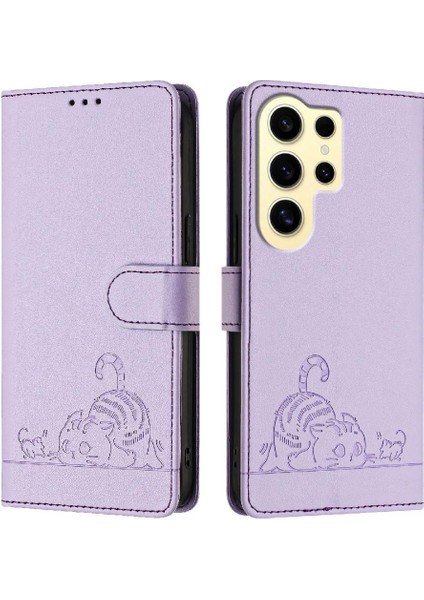 Samsung Galaxy S24 Ultra Cüzdan Kapak Çevirin Kart Yuvası Tutucu Kedi (Yurt Dışından) indirimleri