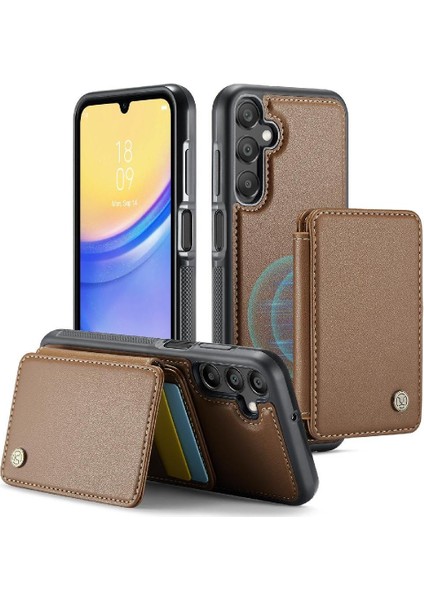 Samsung Galaxy A15 Manyetik Rfıd Engelleme Standı Fonksiyonu Cüzdan (Yurt Dışından)