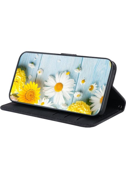 Google Piksel 9 Pro Xl Için Kılıf Cüzdan Kart Tutucu Kabartmalı Zambak Manyetik (Yurt Dışından)