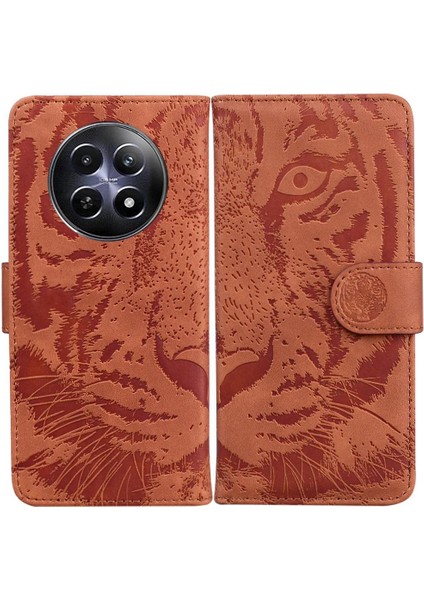 Realme 12 5g Kabartmalı Sevimli Kaplan Deri Cüzdan Kickstand Için Flip Case (Yurt Dışından)