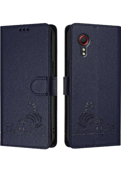 Samsung Galaxy Xcover 5 Kedi Rfıd Cüzdan Kapak Çevirin Kart Yuvası (Yurt Dışından)