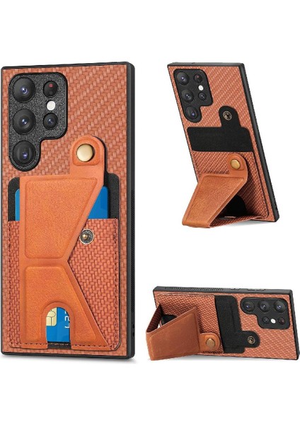 Samsung Galaxy S23 Ultra Braketi Cardholder Manyetik Tasarım Standı (Yurt Dışından)