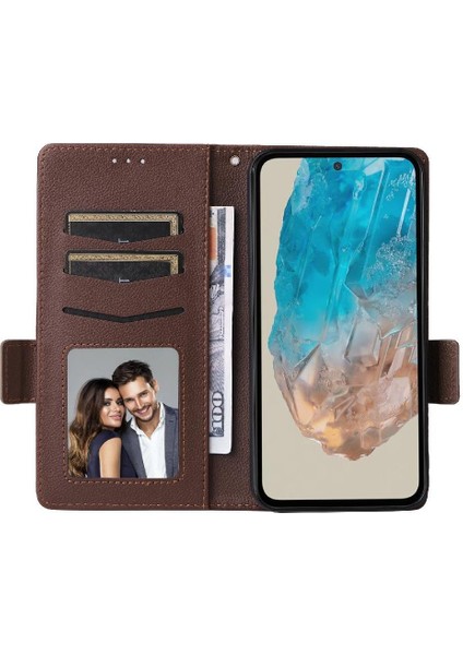 Samsung Galaxy M35 5g Pu Deri Manyetik Yan Toka Kart Için Flip Case (Yurt Dışından)