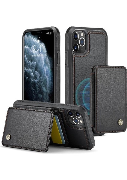 IPhone 11 Için Kılıf Pro Max Rfıd Engelleme Ayrılabilir Cüzdan Standı Fonksiyonu (Yurt Dışından)