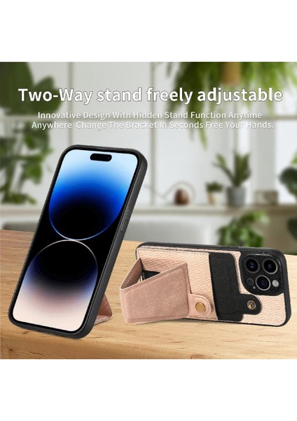 IPhone 14 Için Kılıf Pro Braketi Manyetik Tasarım Cardholder Standı Fonksiyonu (Yurt Dışından) modelleri