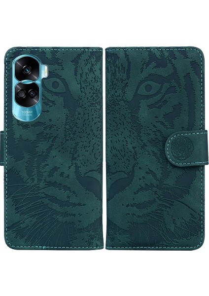 Onur 90 Lite Deri Cüzdan Kabartmalı Sevimli Kaplan Kickstand Için Flip Case (Yurt Dışından)