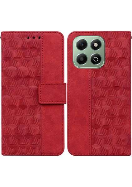 Onur X6B Flip Folio Premium Pu Deri Için Flip Case Geometrik Kabartmalı (Yurt Dışından)