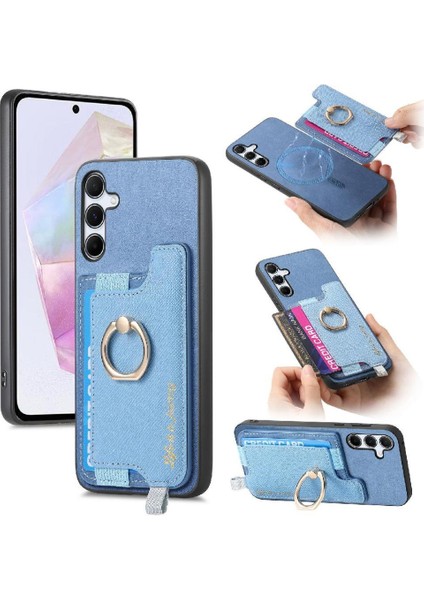 Samsung Galaxy A35 Magsafe Uyumlu Cüzdan Manyetik Halka Standı (Yurt Dışından)