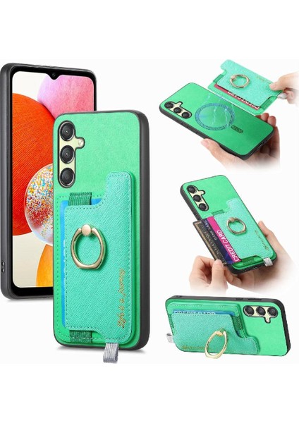 Samsung Galaxy A14 Magsafe Uyumlu Halka Standı Tutucu Cüzdan (Yurt Dışından)