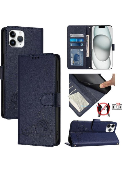 IPhone 11 Için Kılıf Pro Max Cüzdan Kapak Çevirin Kart Yuvası Tutucu Kickstand (Yurt Dışından)