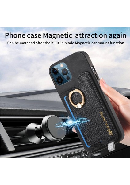 IPhone 12 Için Kılıf Pro Max Magsafe Uyumlu Cüzdan Manyetik Halka Standı (Yurt Dışından)