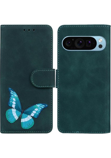 Google Piksel 9 Pro Xl Kelebek Renk Baskılı Flip Folio Kapak Için Kılıf (Yurt Dışından)